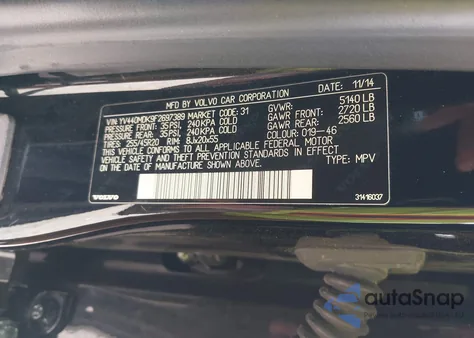 2015 Volvo Xc60 T5 Premier из США, поврежденный, VIN YV440MDK9F2697389